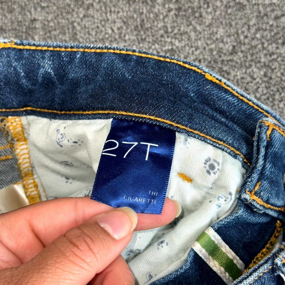 Anthropologie Pilcro The Cigarette Slim Straight Jean Women 27T Blue Frayed Hem - Picture 4 of 8